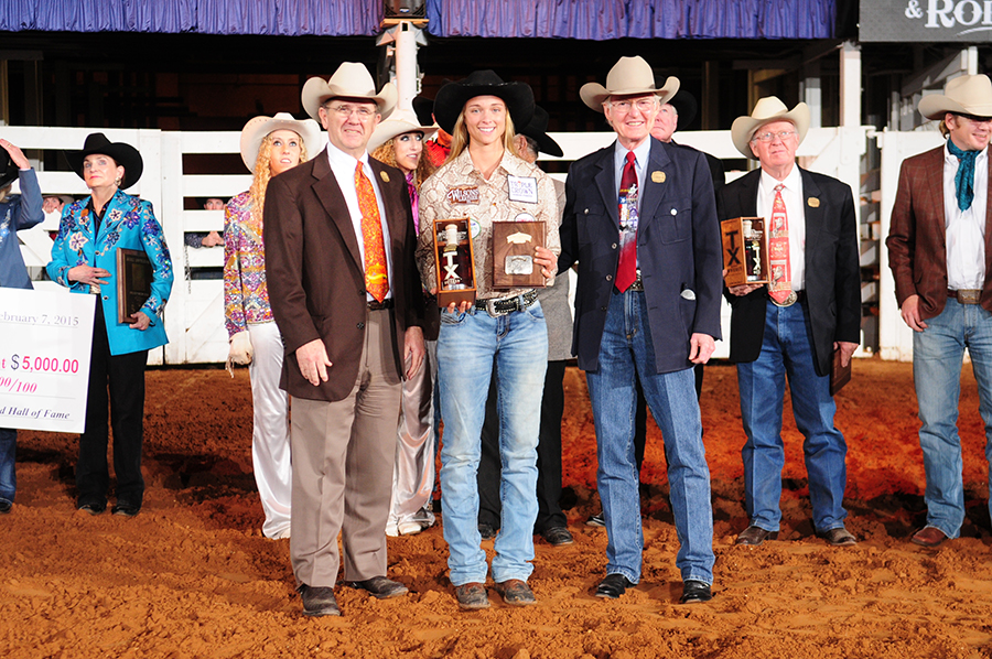 CREDIT: JAMES PHIFER - Sarah McDonald winning the Fort Worth Stock Show Rodeo.