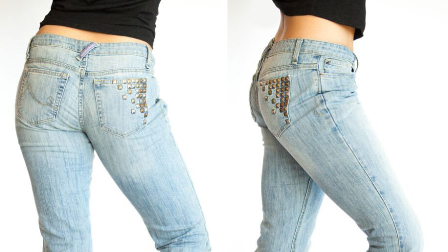 Gypsy Soule “Essential Fit” in The Stud - Vanity sizing – you may need to go down a size or two. - Mid Rise - Straight leg – a little more room in knee area than slim jeans - Boot Cut – flares out from knee with an 18” bottom opening - More room in thigh area than traditional Mid-Rise jeans - Button Fly