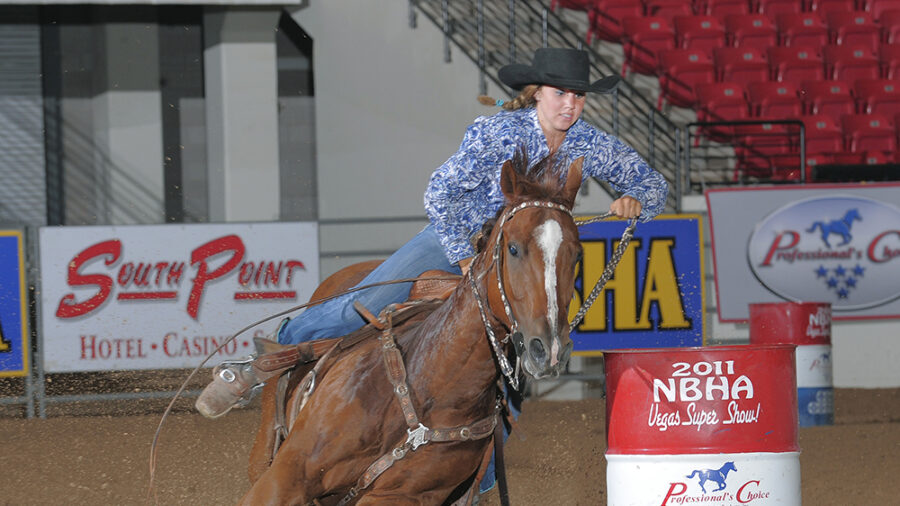 Gone but never forgotten, Rachel Hendrix, riding her beloved Blaze Ta Fame at the 2011 NBHA Super Show in Las Vegas.