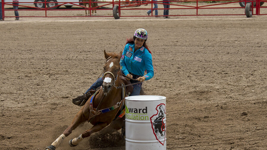 Fallon Taylor and Flos Heiress at the 2015 Cheyenne Frontier Days. Photo by Tyler Stockton