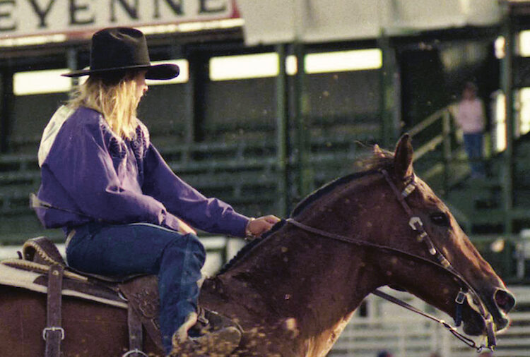 Charmayne James turning a barrel