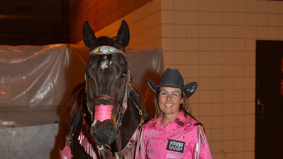Michele McLeod with Apt To Be Special at the 2017 Fort Worth Rodeo