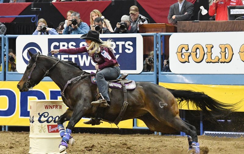 Amberleigh Moore and "Paige" turning the second barrel