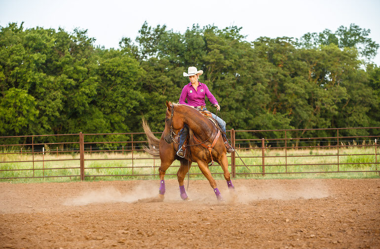 Ivy Hurst demonstrating the one-rein stop drill