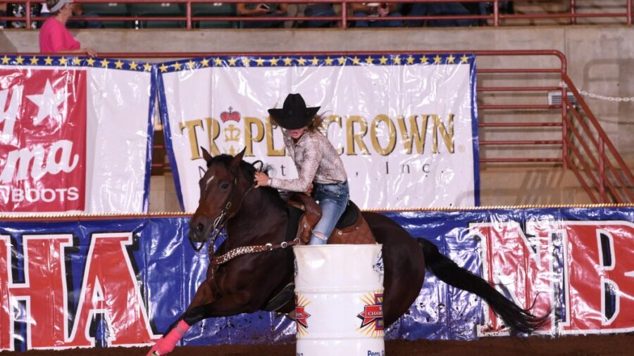 Rylee Elliott turning the barrel