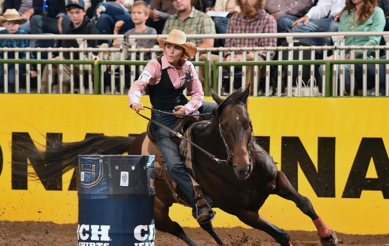 Ashtyn Carlson turning a barrel