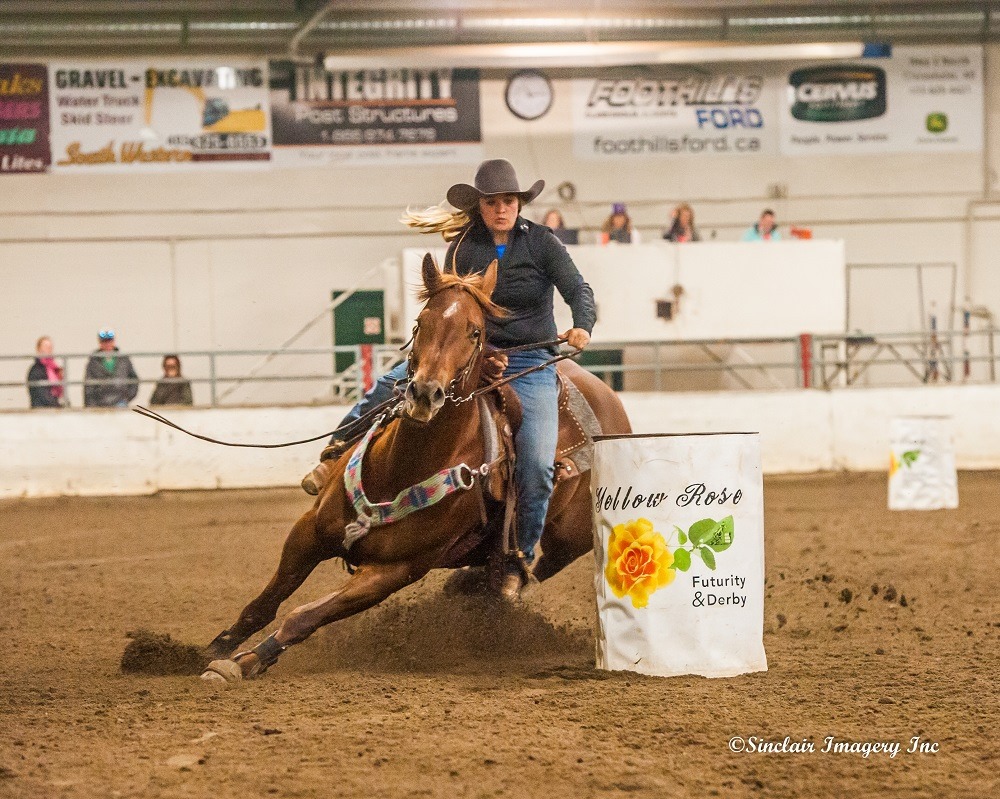 Taylor Shields turning a barrel