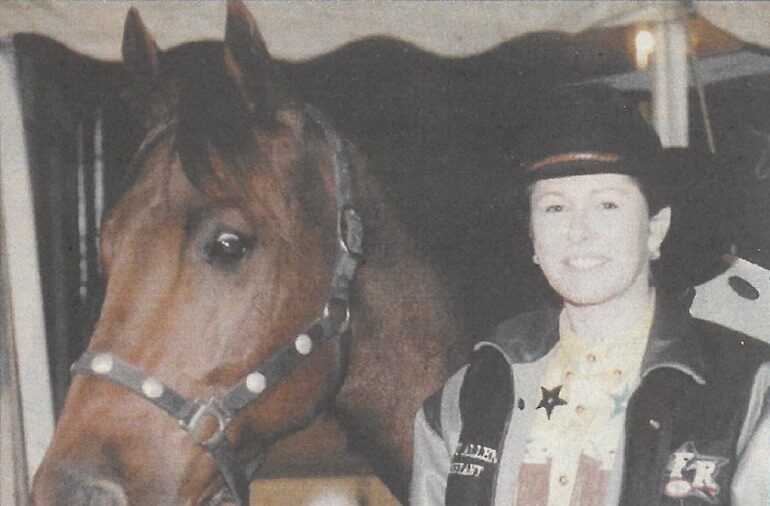 kappy allen standing with horse risky chris