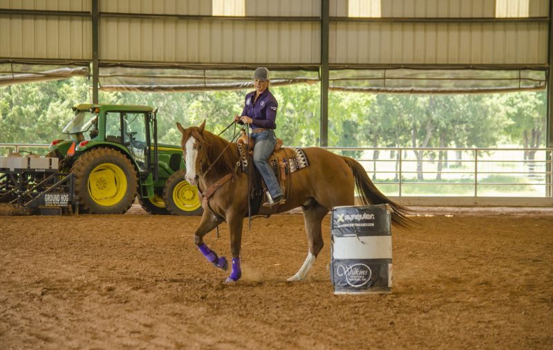 Ivy Hurst walking around a barrel