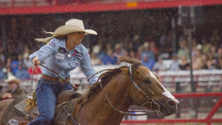 Shali Lord and Freckles Ta Fame running home at Cheyenne