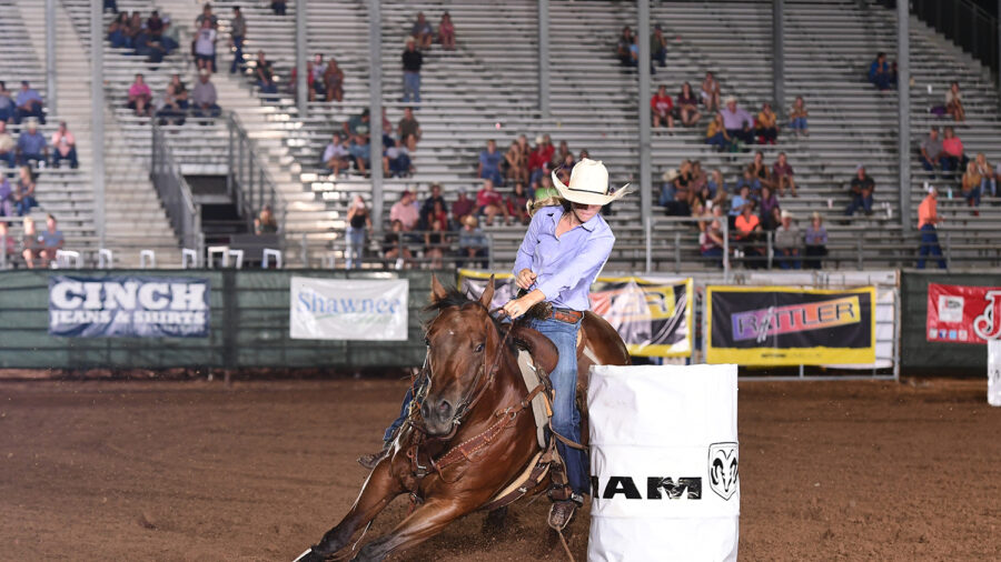 Kenzie Cook turns the barrel
