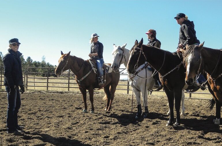 Charmayne James teaches barrel racers the importance of staying strong at her barrel clinics