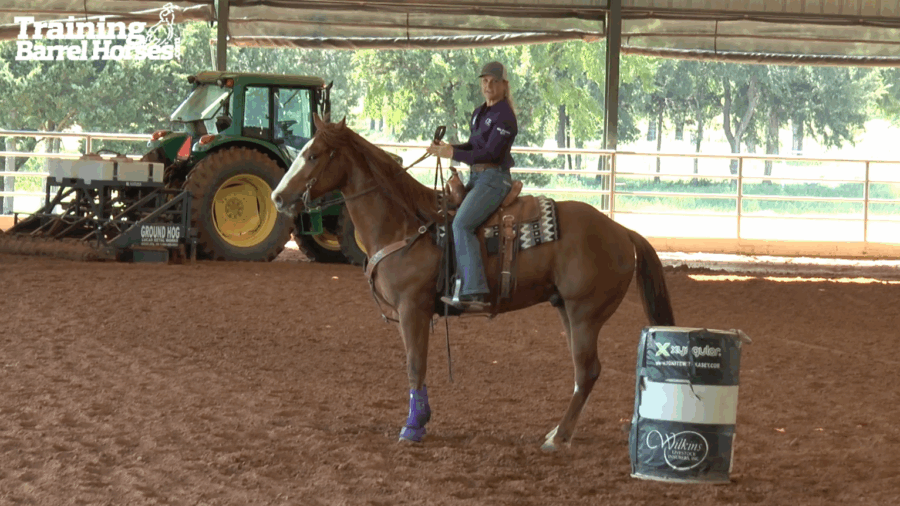 Ivy Hurst demonstrating how to teach your horse to wait for the turn
