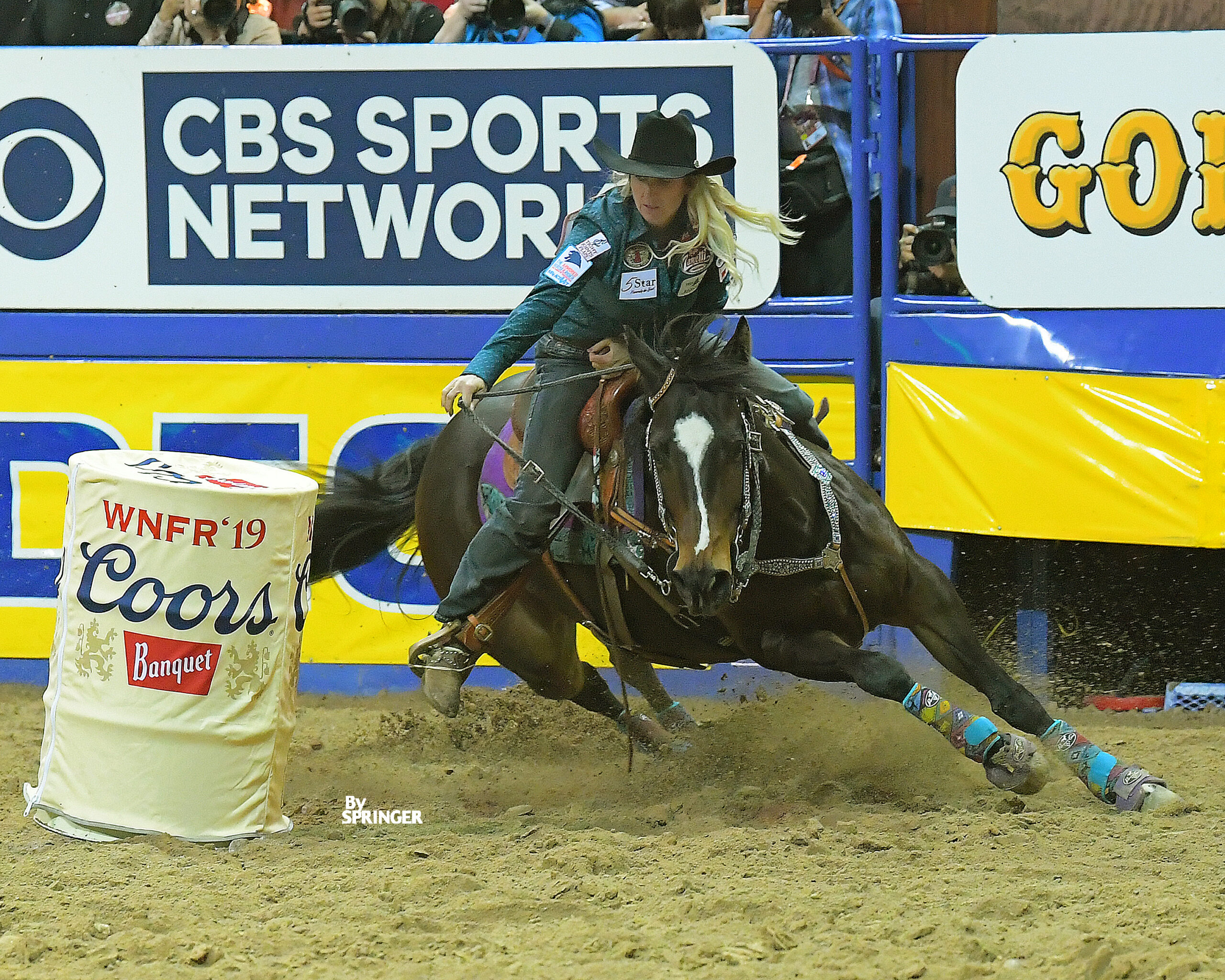 Amberleigh Moore and CP Dark Moon turn the second barrel