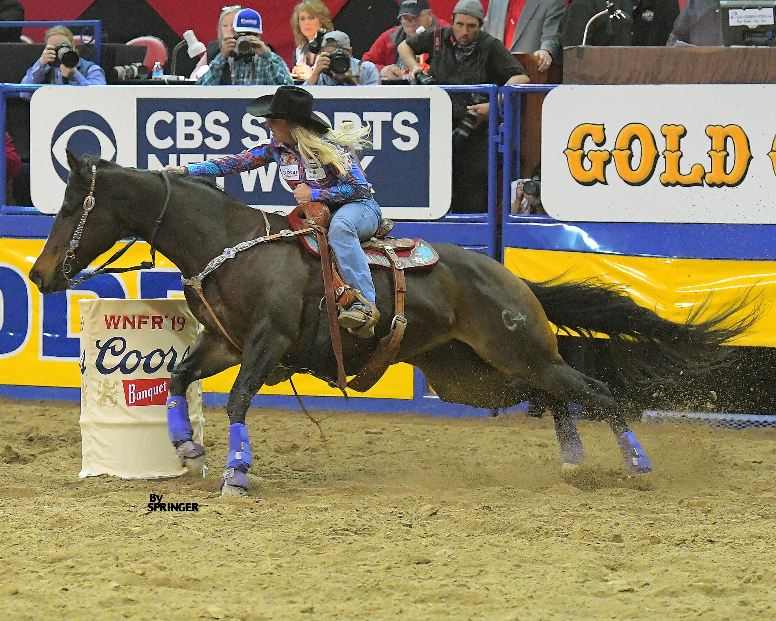 Amber Moore turning the second barrel