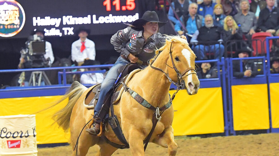 Hailey Kinsel runs home at the NFR
