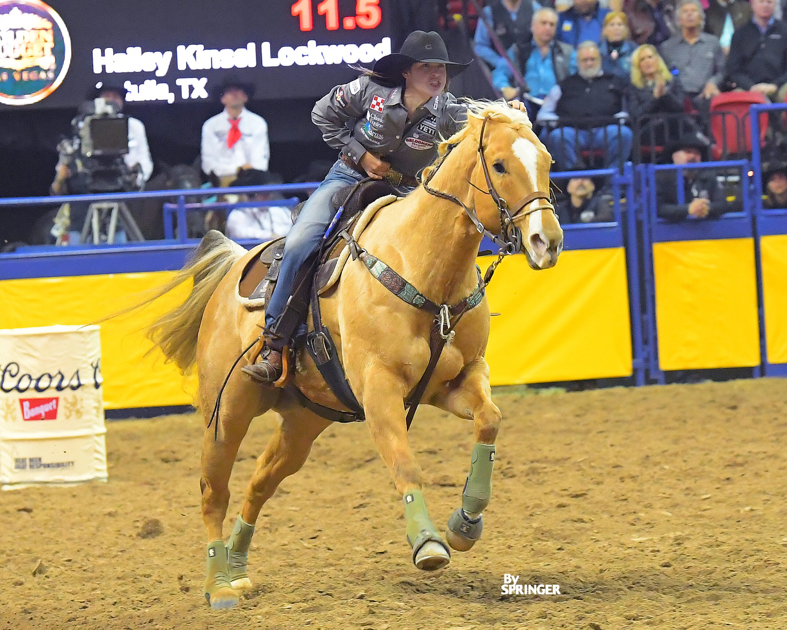 Hailey Kinsel runs home at the NFR