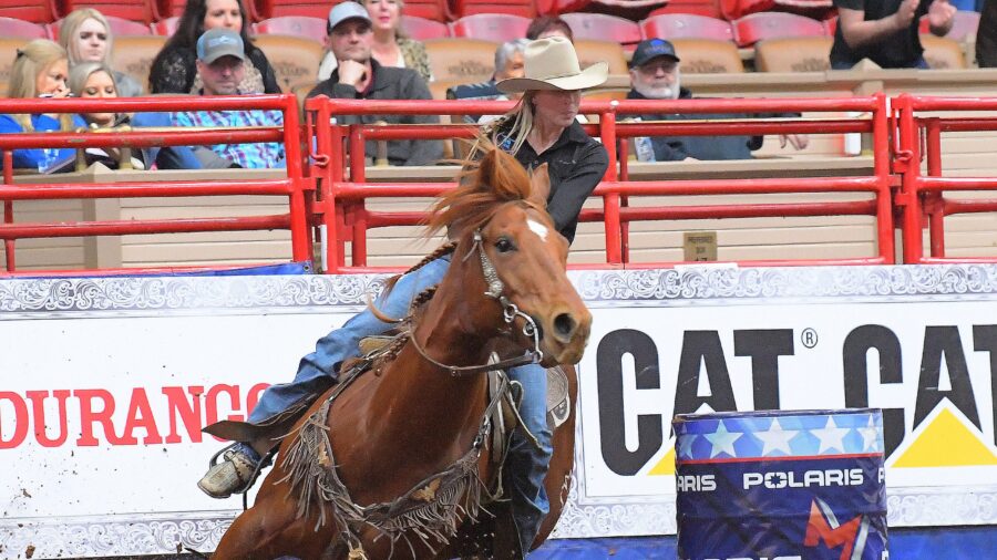 Molly Otto and Sixappeal turning the second barrel in RFD-TV's The American Semifinals