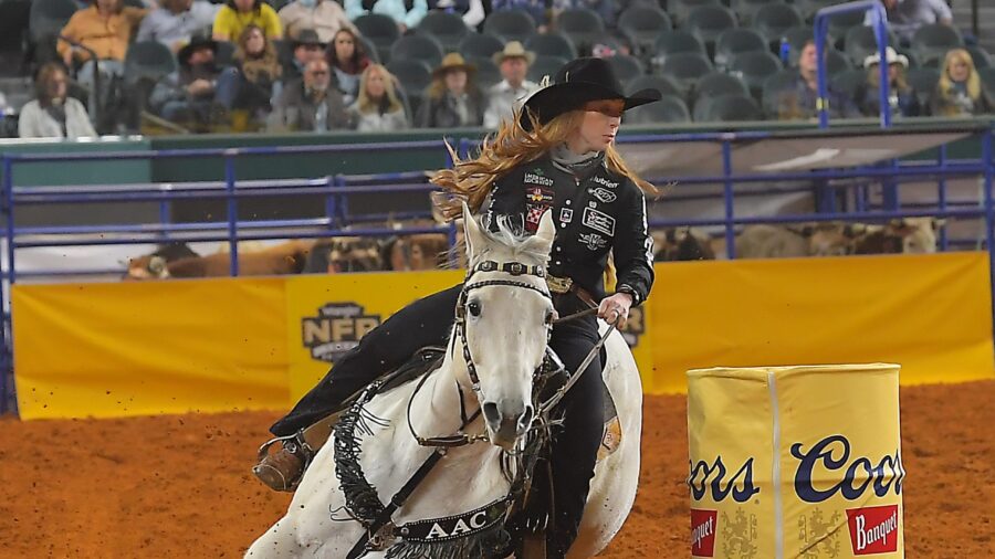 Emily Miller Beisel turn a barrel at the NFR