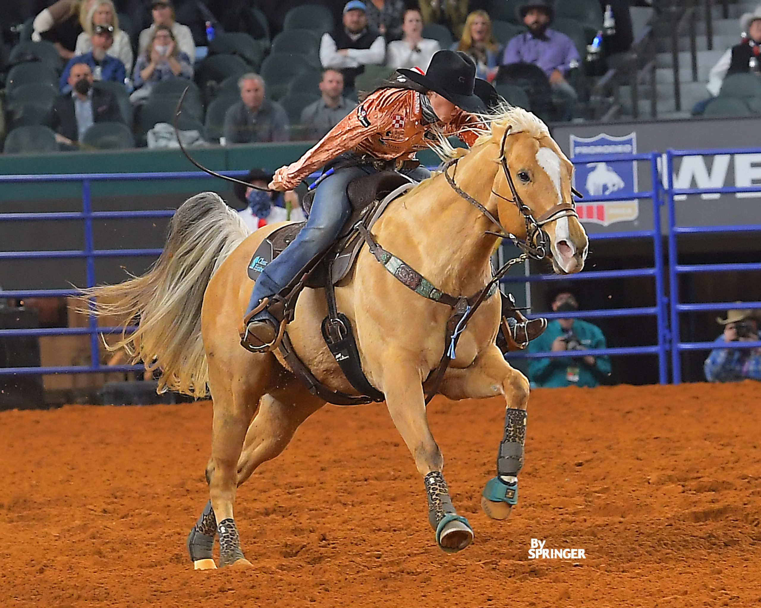 Hailey Kinsel and Sister running home from the third barrel