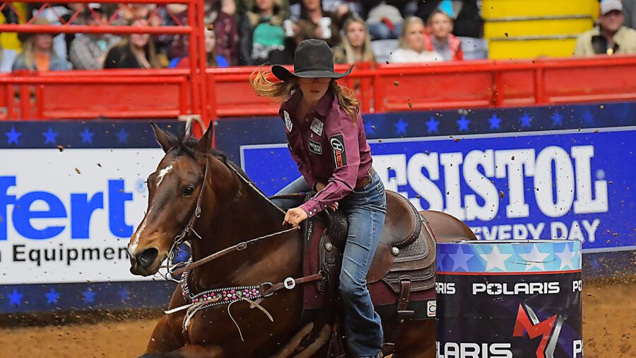 Casey Mathis turns a barrel at RFD-TV's The American Semifinals