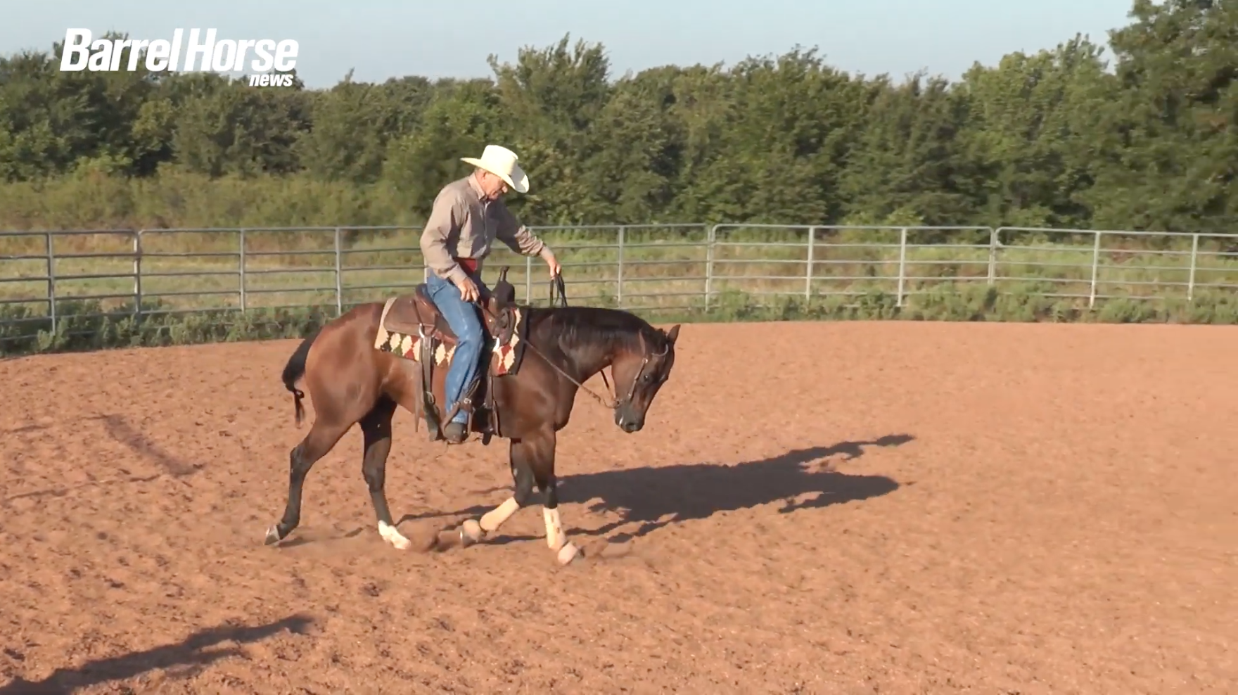 Carl Gould pushing into the bridle