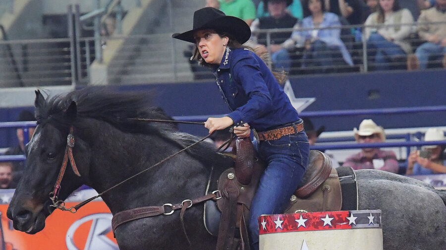 Nellie Miller listens to Rafter W Minnie Reba to know what kind of conditioning she needs.