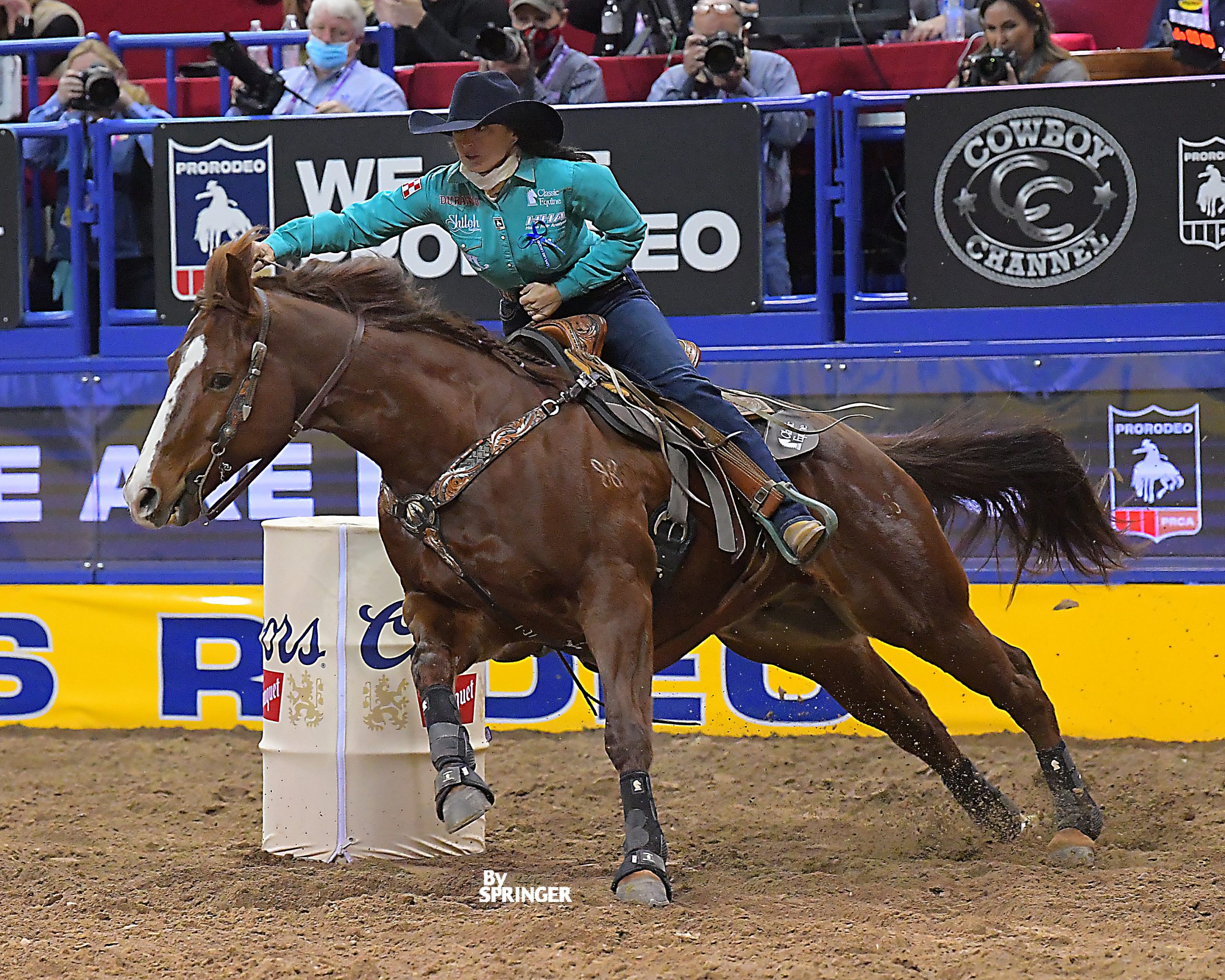 Jordon Briggs leaving the first barrel