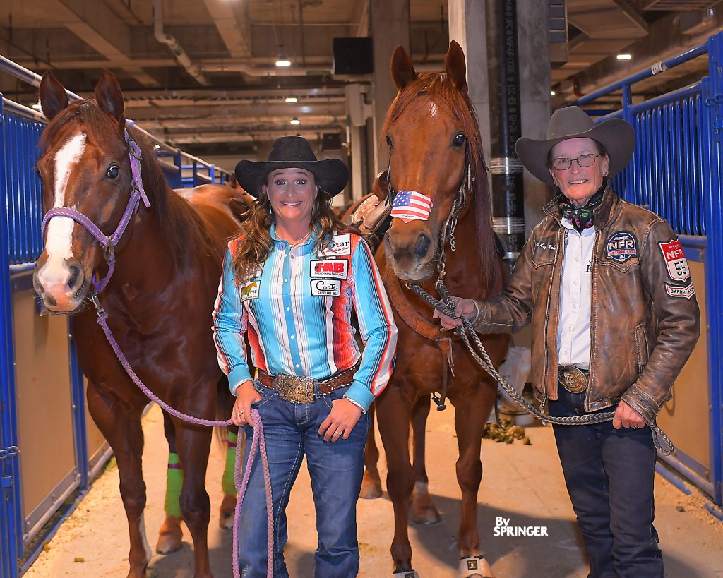 Stephanie Fryar and Dona Kay Rule with their horses at FWSSR
