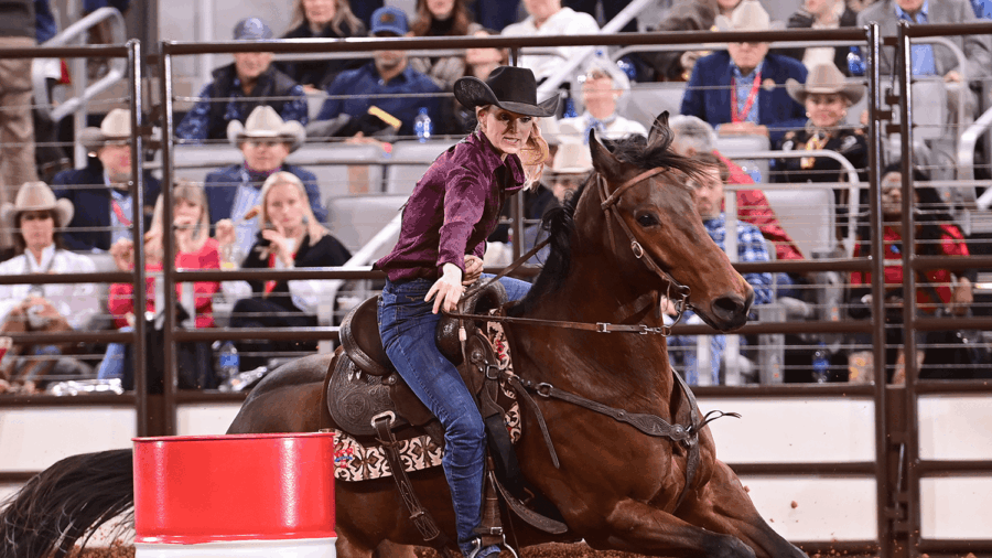 Wenda Johnson turning the second barrel