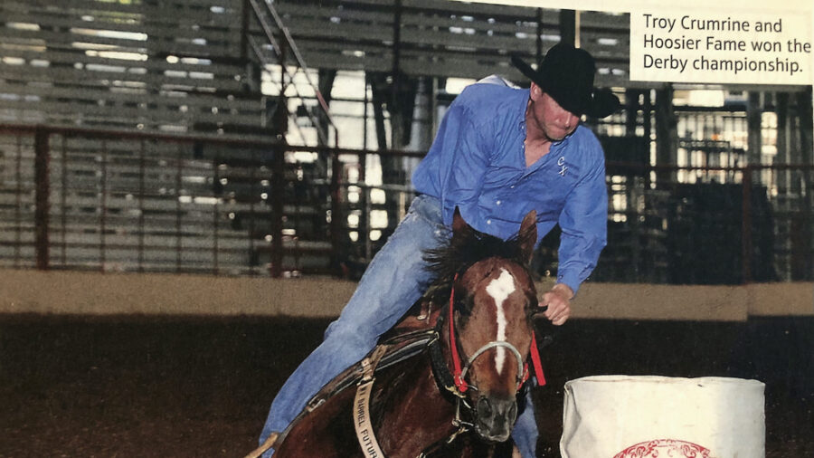 Troy Crumrine turning the second barrel at Fort Smith