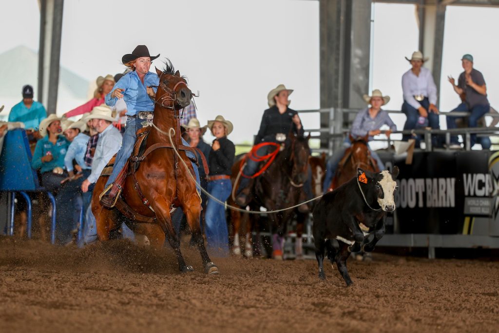 Britta Strain won the Rodeo Corpus Christi breakaway roping average.