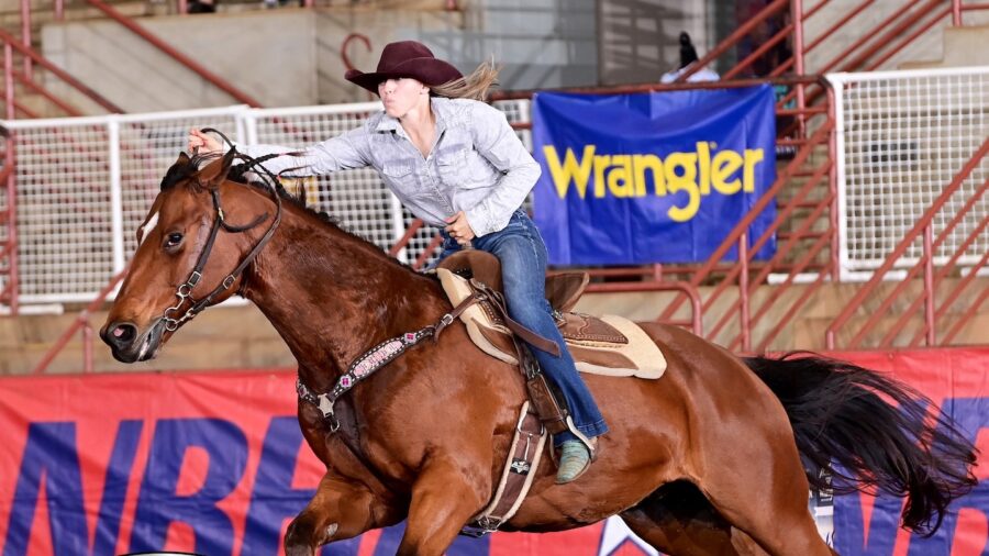 Chloe Gray turns a barrel at NBHA World Championships