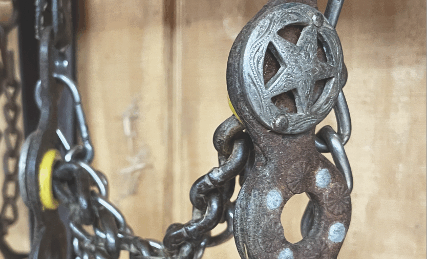 Petska bit hanging in tack room