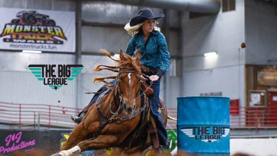 London Gorham turns a barrel at the Big League Barrel Race
