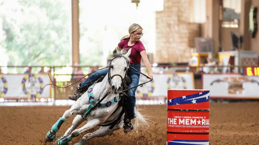 Bella Skinner turns a barrel at The Memorial