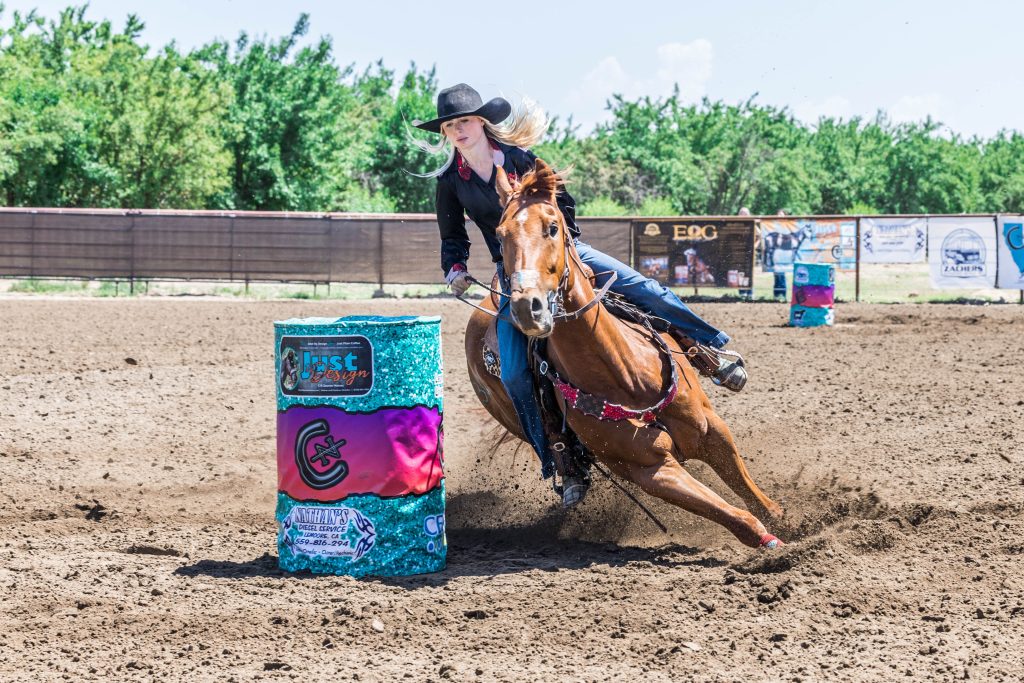 Ruby Lightfoot turns a barrel at C—N Futurity