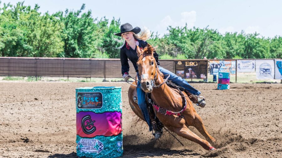 Ruby Lightfoot turns a barrel at C—N Futurity