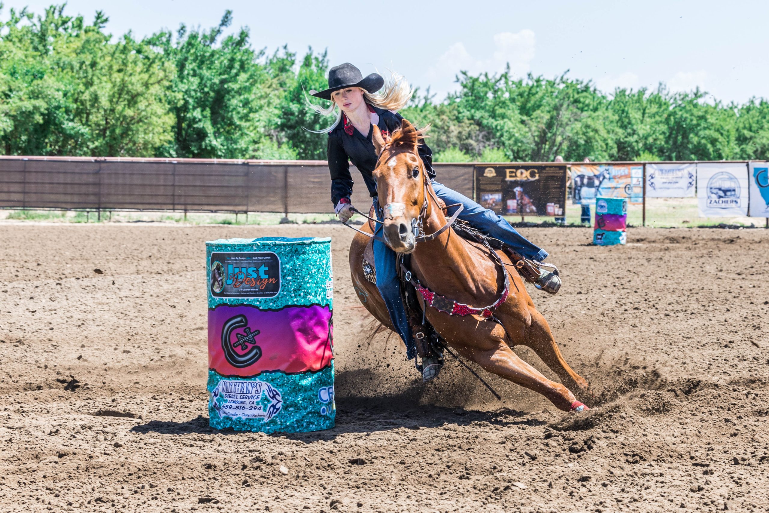 Ruby Lightfoot turns a barrel at C—N Futurity