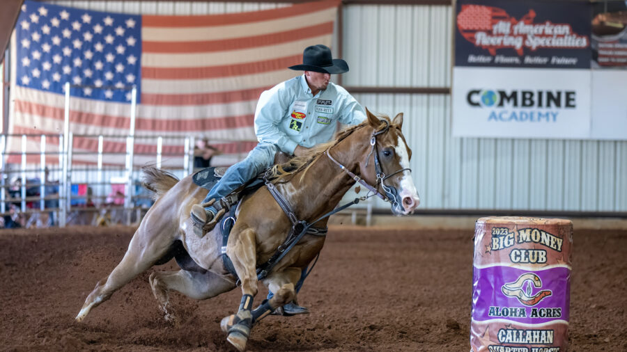 Craig Brooks turns second barrel at Aloha Acres