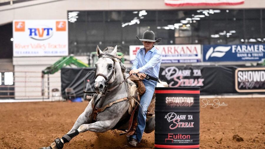 Skyla Peters turns second barrel at Texarkana Showdown Barrel Race