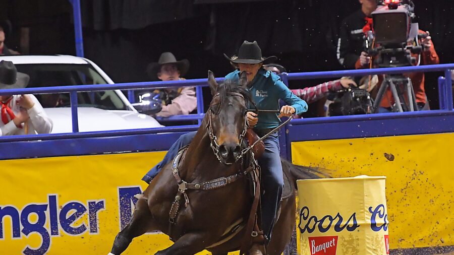 Force The Goodbye and Kassie Mowry turn the third barrel