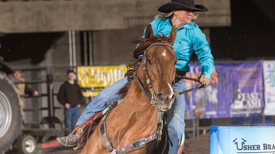 Kelsie Miller turns the second barrel