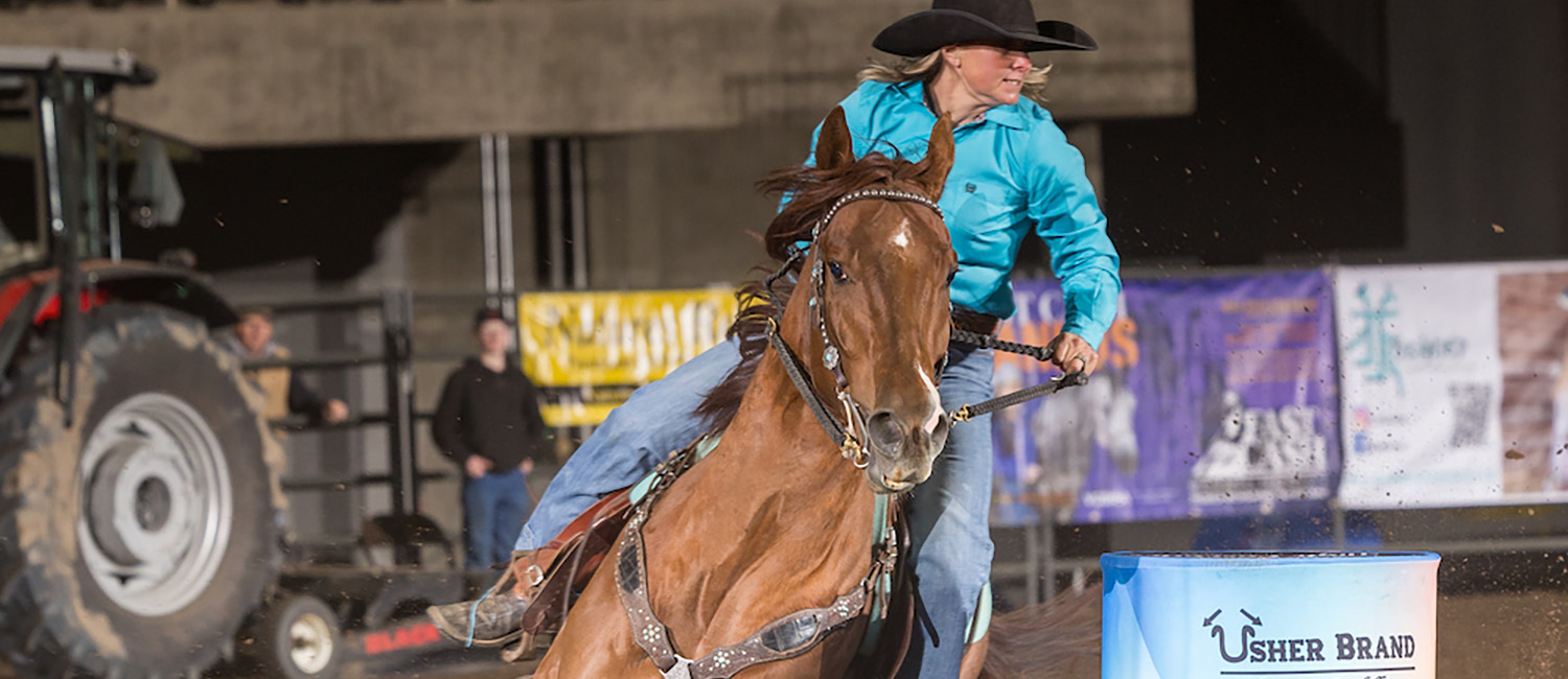 Kelsie Miller turns the second barrel