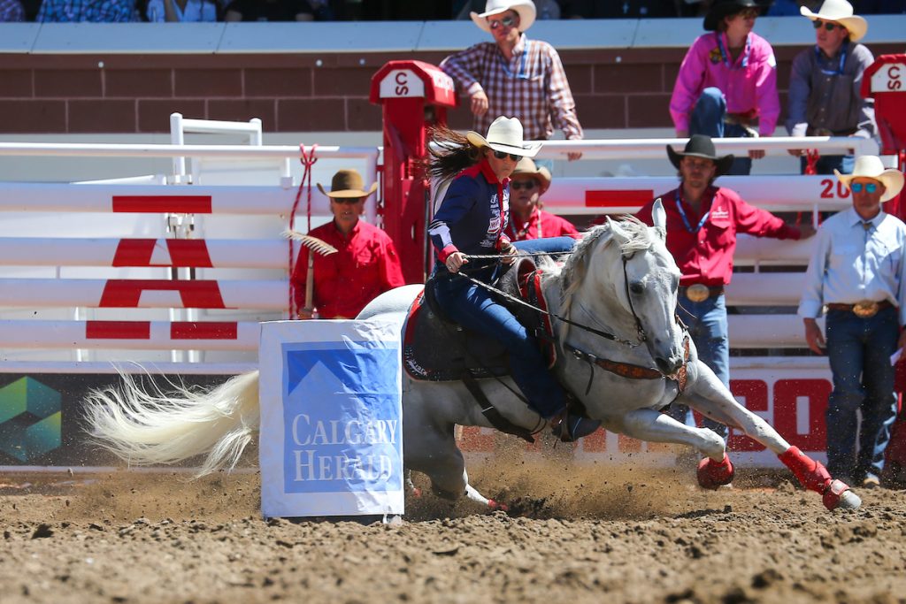 Ashley Castleberry and Skyy Blue at Calgary Stampede
