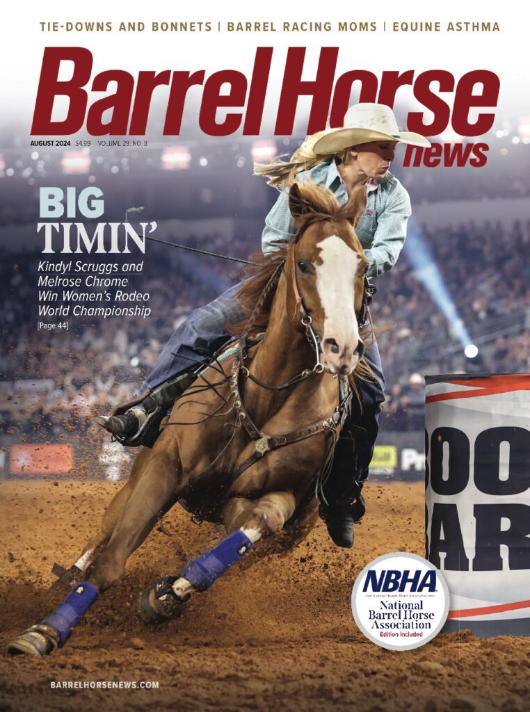Cover page of the August issue of Barrel Horse News