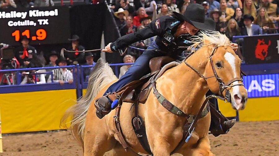 Hailey Kinsel running out of arena