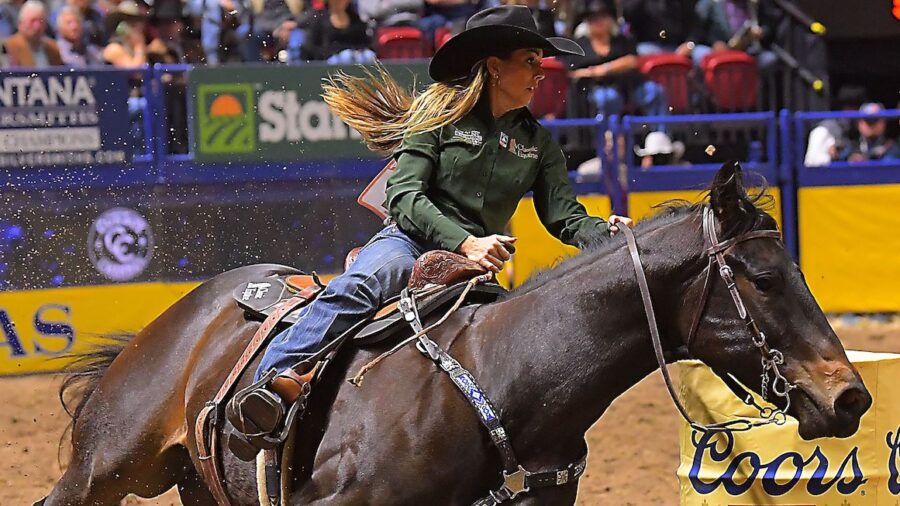 Kassie Mowry and Jarvis turning second barrel