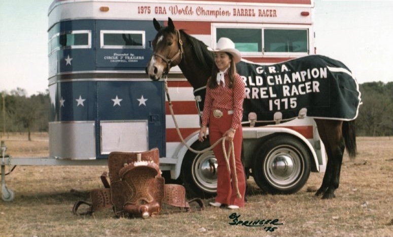 Celebrating the 1975 Girls Rodeo Association world championship. Photo by Kenneth Springer