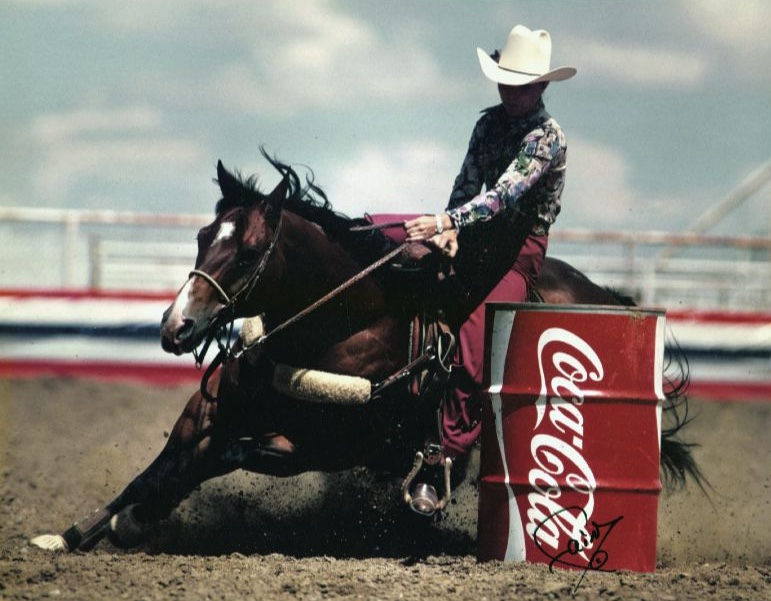 "This was the last week I ran him," Munroe says of this photo taken during the 1980 4th of July Rodeo in Cody, Wyo. Billy died from complications related to liver failure two weeks later. Photo by James Fain Photography